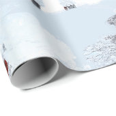 Schöne Weihnachtsfrau über den Winterschnee Geschenkpapier (Rolleneckpunkt)