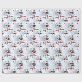 Schöne Weihnachtsfrau über den Winterschnee Geschenkpapier (Flach)