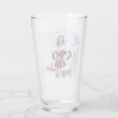 Schöne Weihnachtsfrau über den Winterschnee Glas (Rückseite)