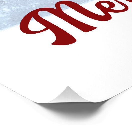 Schöne Weihnachtsfrau über den Winterschnee Poster (Ecke)