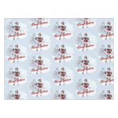 Schöne Weihnachtsfrau über den Winterschnee Tischdecke (Vorderseite (Horizontal))