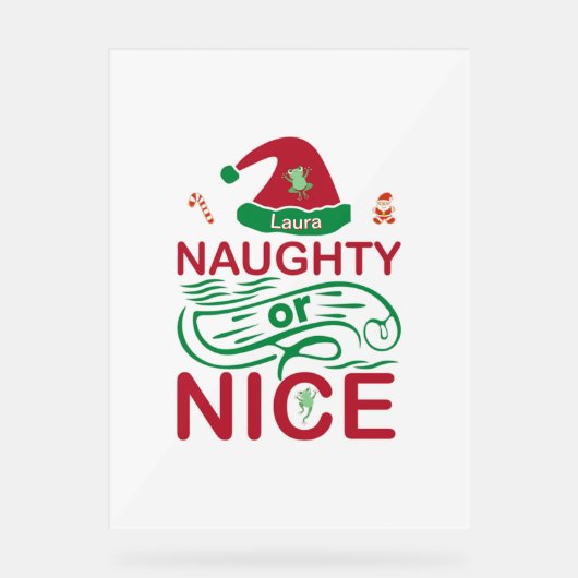 Schöne Weihnachtsfrösche mit Weihnachtsdesign Acrylschild (Vorderseite)