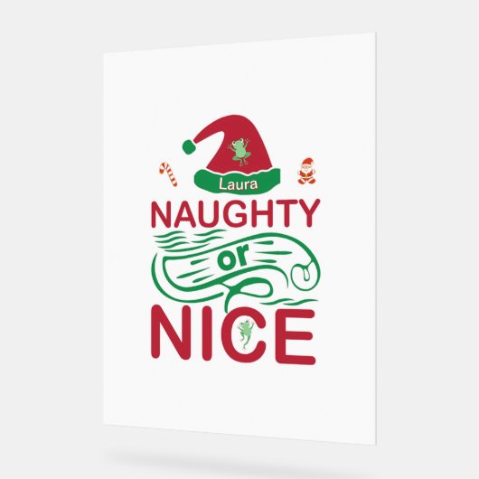 Schöne Weihnachtsfrösche mit Weihnachtsdesign Acrylschild (Winkel)