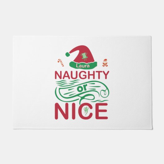 Schöne Weihnachtsfrösche mit Weihnachtsdesign Fußmatte (Vorderseite)