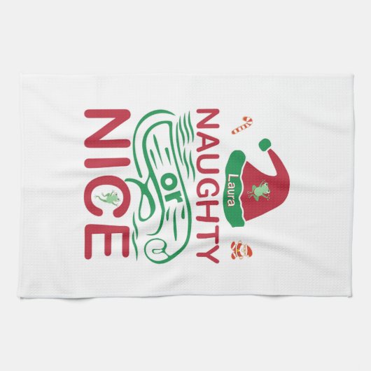 Schöne Weihnachtsfrösche mit Weihnachtsdesign Geschirrtuch (Horizontal)