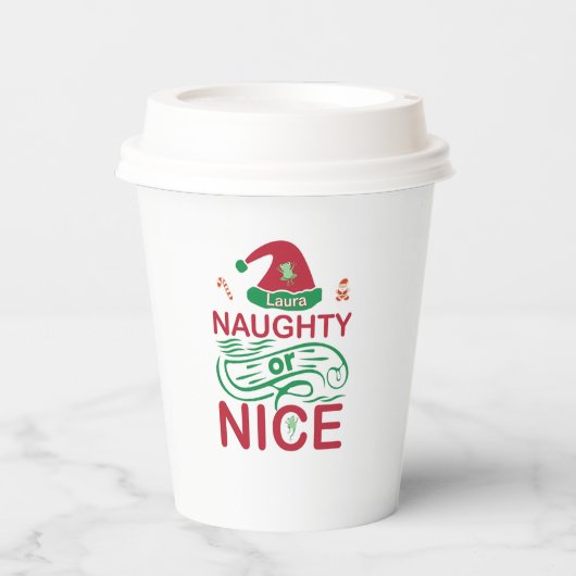 Schöne Weihnachtsfrösche mit Weihnachtsdesign Pappbecher (Vorderseite)