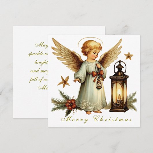 Schöne Weihnachtskarte Angel Flat Card (Vorne/Hinten)