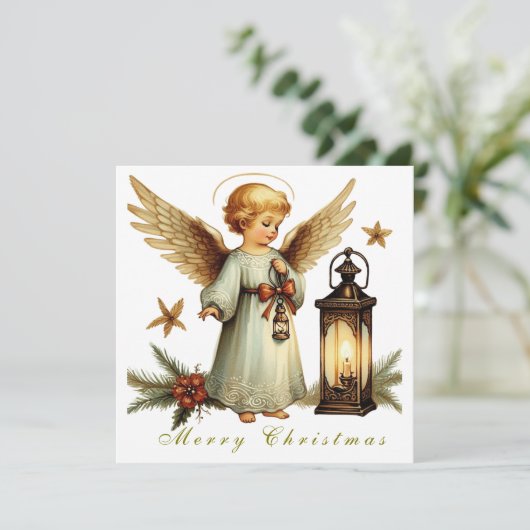 Schöne Weihnachtskarte Angel Flat Card (Stehend Vorderseite)