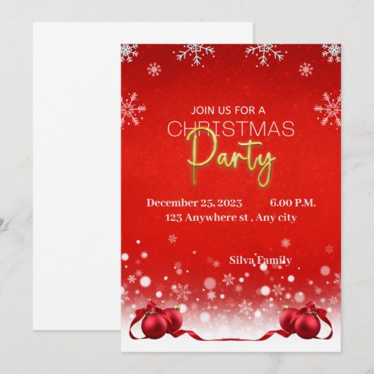 Schöne Weihnachtskarte Dankeskarte (Vorne/Hinten)