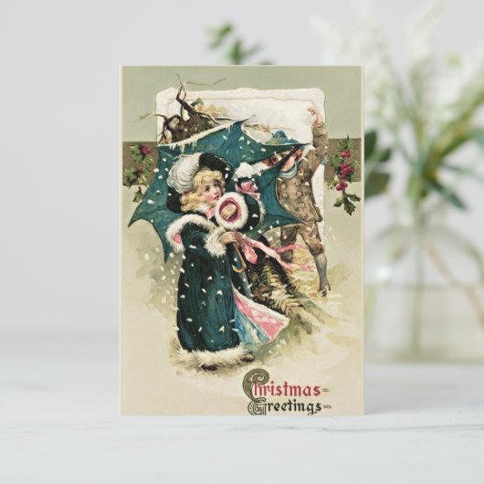 Schöne Weihnachtskarte Einladung (Stehend Vorderseite)