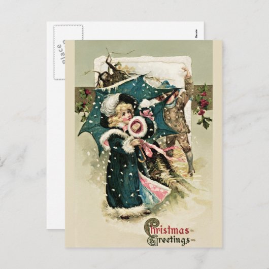 Schöne Weihnachtskarte Feiertagspostkarte (Vorne/Hinten)