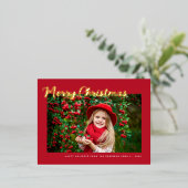 schöne Weihnachtskarte Folien Feiertagspostkarte (Stehend vorne)