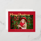 schöne Weihnachtskarte Folien Feiertagspostkarte (Vorderseite/Rückseite)