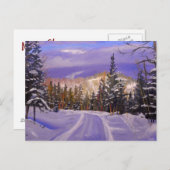 Schöne Weihnachtskarte für den Bergschnee Postkarte (Vorne/Hinten)