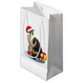 Schöne Weihnachtskarte Kleine Geschenktüte (Vorderseite Schrägansicht)