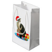 Schöne Weihnachtskarte Kleine Geschenktüte (Rückseite Schrägansicht)