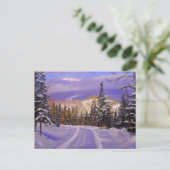 Schöne Weihnachtskarte mit Bergschnee Postkarte (Stehend Vorderseite)