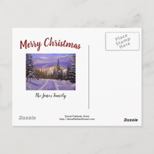 Schöne Weihnachtskarte mit Bergschnee Postkarte