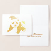 Schöne Weihnachtskarte Panda Bear Gold Foil Card Folienkarte (Anzeige)