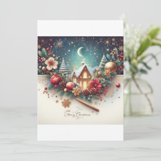 Schöne Weihnachtskarten Einladung (Stehend Vorderseite)