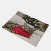 Schöne Weihnachtskatze Fußmatte (Schrägansicht)