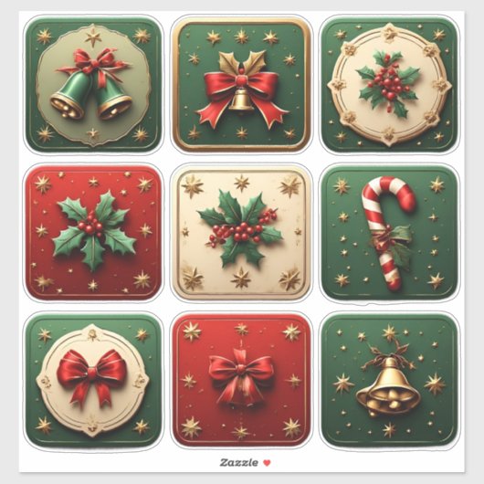 Schöne Weihnachtskekse Aufkleber (Blatt)