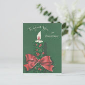 Schöne Weihnachtskerze Feiertagspostkarte (Stehend Vorderseite)
