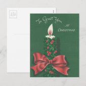 Schöne Weihnachtskerze Feiertagspostkarte (Vorne/Hinten)