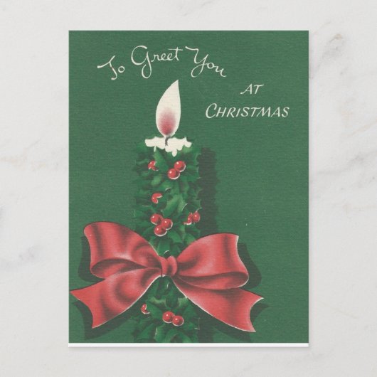 Schöne Weihnachtskerze Feiertagspostkarte (Vorderseite)