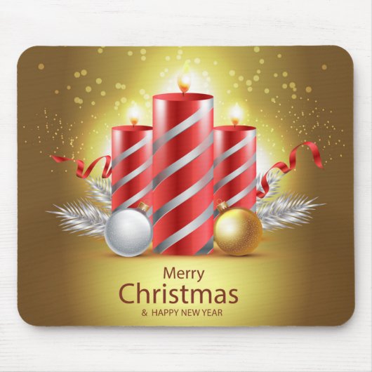 Schöne Weihnachtskerzen Mousepad (Vorne)
