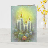 Schöne Weihnachtskerzen Ornamente Karte (Gelbe Blume)