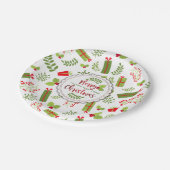 Schöne Weihnachtskripte Pappteller (Schrägansicht)
