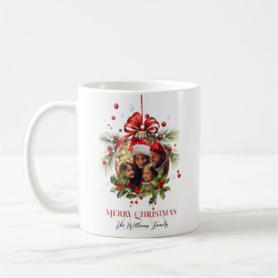 Schöne Weihnachtskugel Rahmen Familienfeiertage Kaffeetasse
