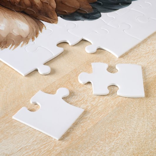 Schöne Weihnachtskuh mit Rooster Weihnachten Puzzle (Seite)