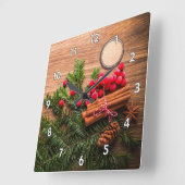 Schöne Weihnachtslandschaft Quadratische Wanduhr (Winkel)