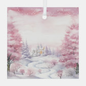 Schöne Weihnachtslandschaften in Pink Ornament Aus Glas