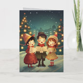 Schöne Weihnachtslieder Winternacht Feiertagskarte (Rückseite)