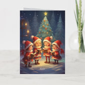 Schöne Weihnachtslieder Winternacht Feiertagskarte (Rückseite)