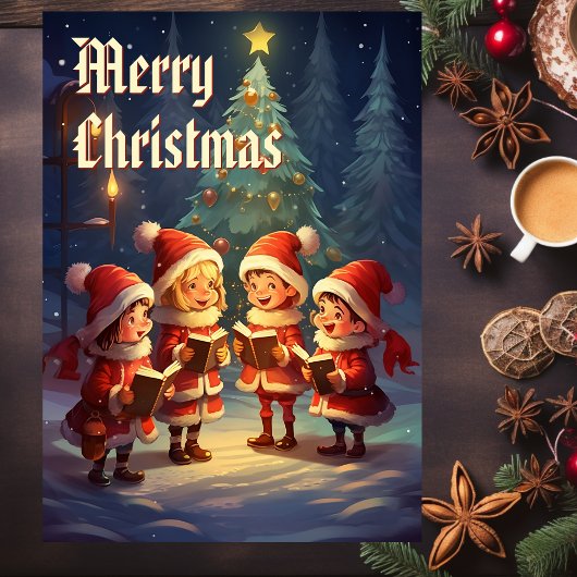 Schöne Weihnachtslieder Winternacht Feiertagskarte