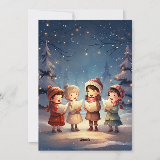 Schöne Weihnachtslieder Winternacht Feiertagskarte (Rückseite)