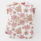 Schöne Weihnachtsmuster in Wasserfarbe Geschenkpapier Set (Beispiel)