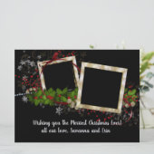 Schöne Weihnachtsrahmen 2 Fotos mit Letter (Stehend Vorderseite)