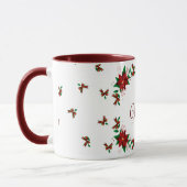 Schöne Weihnachtsroter Blume personalisierte Mug Tasse (Links)