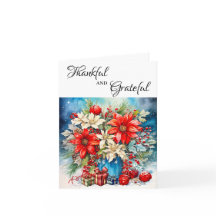 Schöne Weihnachtsstern-Pflanze und Geschenke Grußk