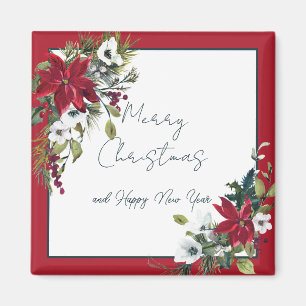 Schöne Weihnachtsstern-Rahmen-Weihnachtsfeiertage  Magnet