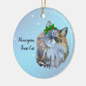 Schöne Weihnachtswaldkatze Holly Keramik Ornament (Links)
