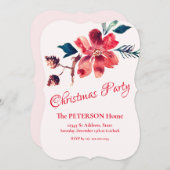 Schöne Weihnachtszeit Blume Pinecones Party Einladung (Vorne/Hinten)