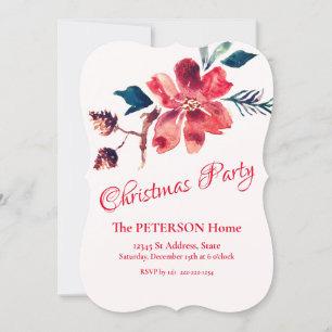 Schöne Weihnachtszeit Blume Pinecones Party Einladung