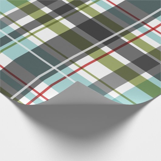 Schöne Weihnachtszeit Tartan Geschenkpapier (Ecke)