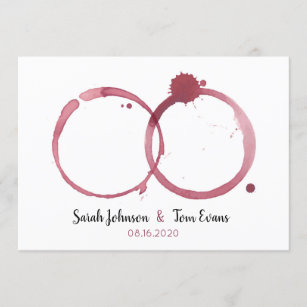 Einladungskarten zur Hochzeit Wein Rot Rotwein elegant Vintage Hochzeitskarten